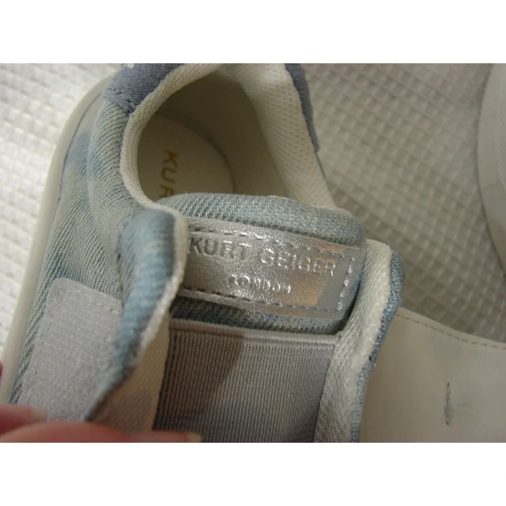 Kurt Geiger Mini Laney Bow Rhinestone Denim Sneakers Shoes Girls Sz US 8 M/EU 24